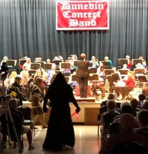 Dunedin Concert Band Conductor Stephen P Brown being stalked by Star Wars Kylo Ren
