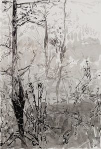 Ink wash drawing en plein air