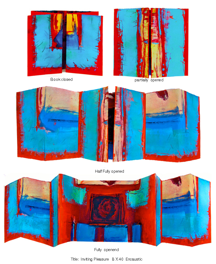 French door fold encaustic book