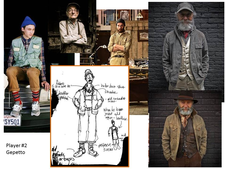 Gepetto Character Costume Design by Lea Umberger