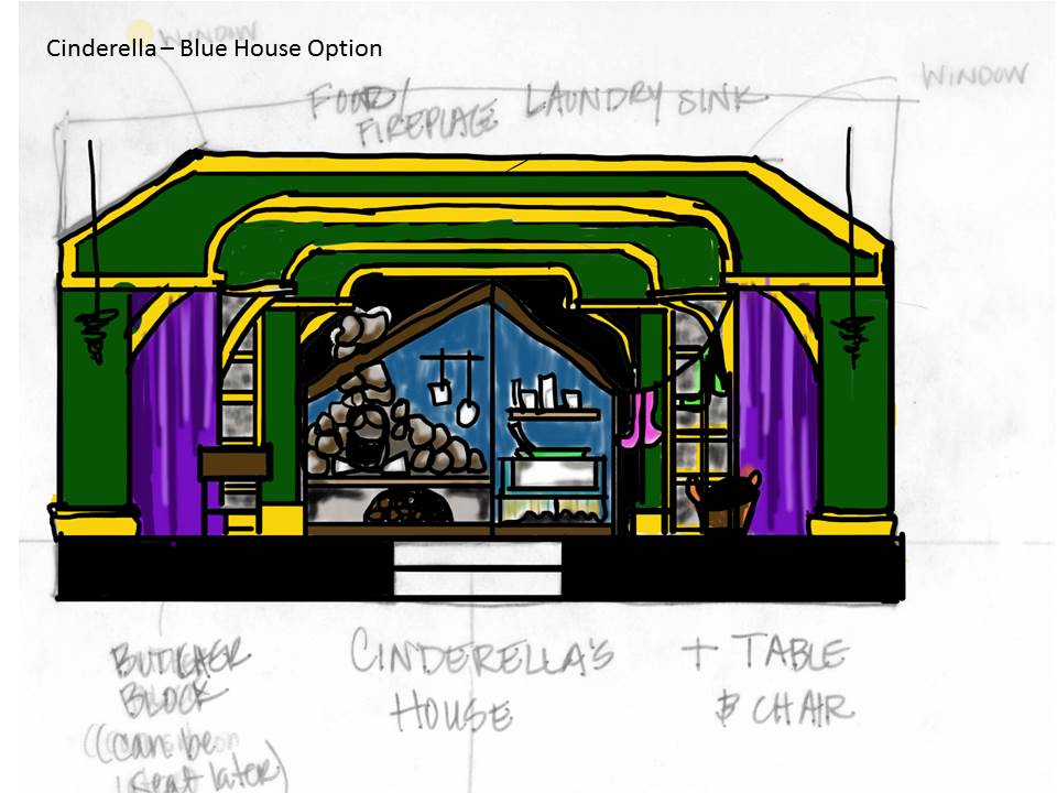 3 options for Cinderella House Color by Lea Umberger