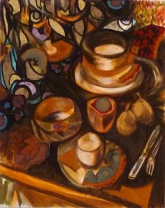 One of 2 paintings that I made in homage of Louis C. Tiffany and his artwork