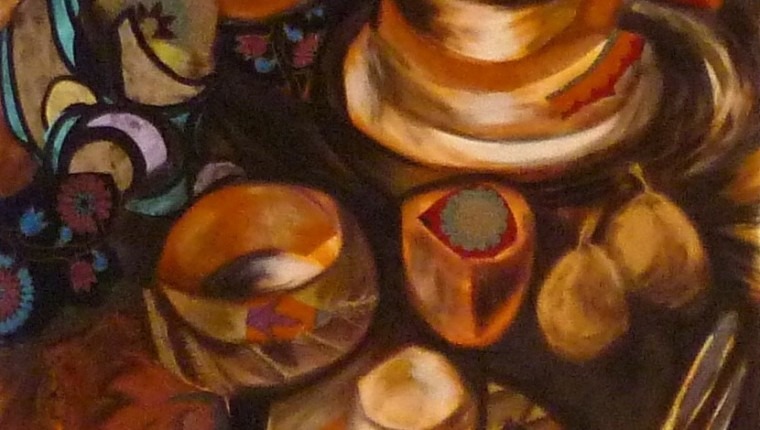 One of 2 paintings that I made in homage of Louis C. Tiffany and his artwork