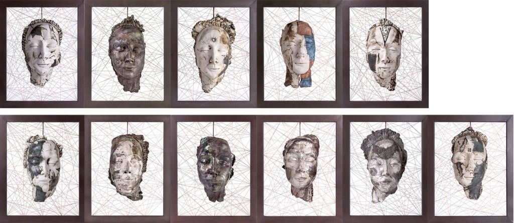 ceramic masks by Agueda Zabisky - Serie Introspection