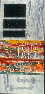 "In and Out" an experimental watermedia painting.