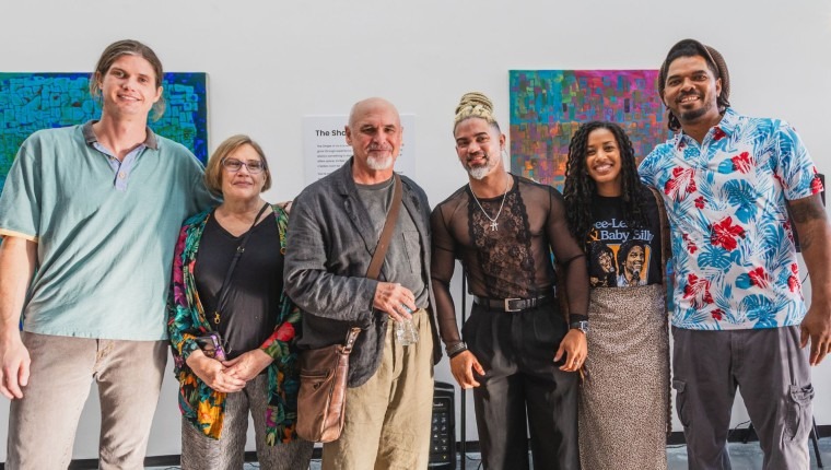 Pinellas County artists pose in the Gallery at Creative Pinellas in Largo.